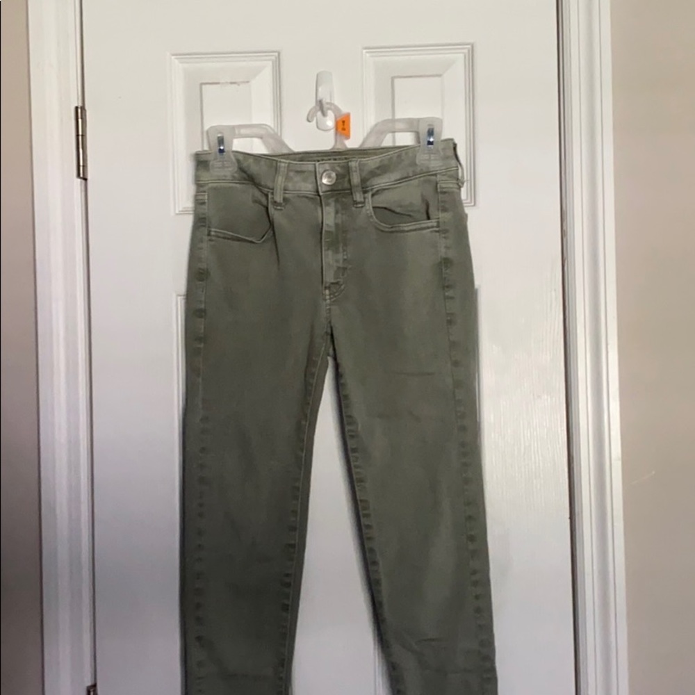 green High- rise jeggings. Size 2